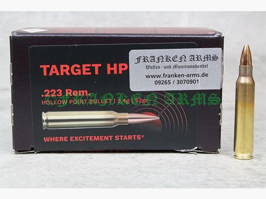 GECO	 Target HP .223 Rem. 52gr. 3,4g 50 Stück Staffelpreise