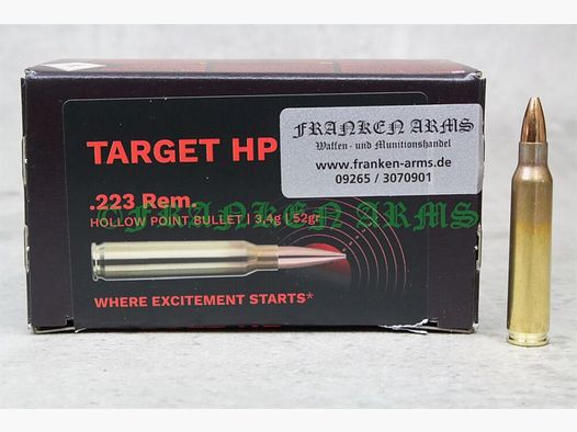 GECO Target HP .223 Rem. 52gr. 3,4g 50 Stück Staffelpreise