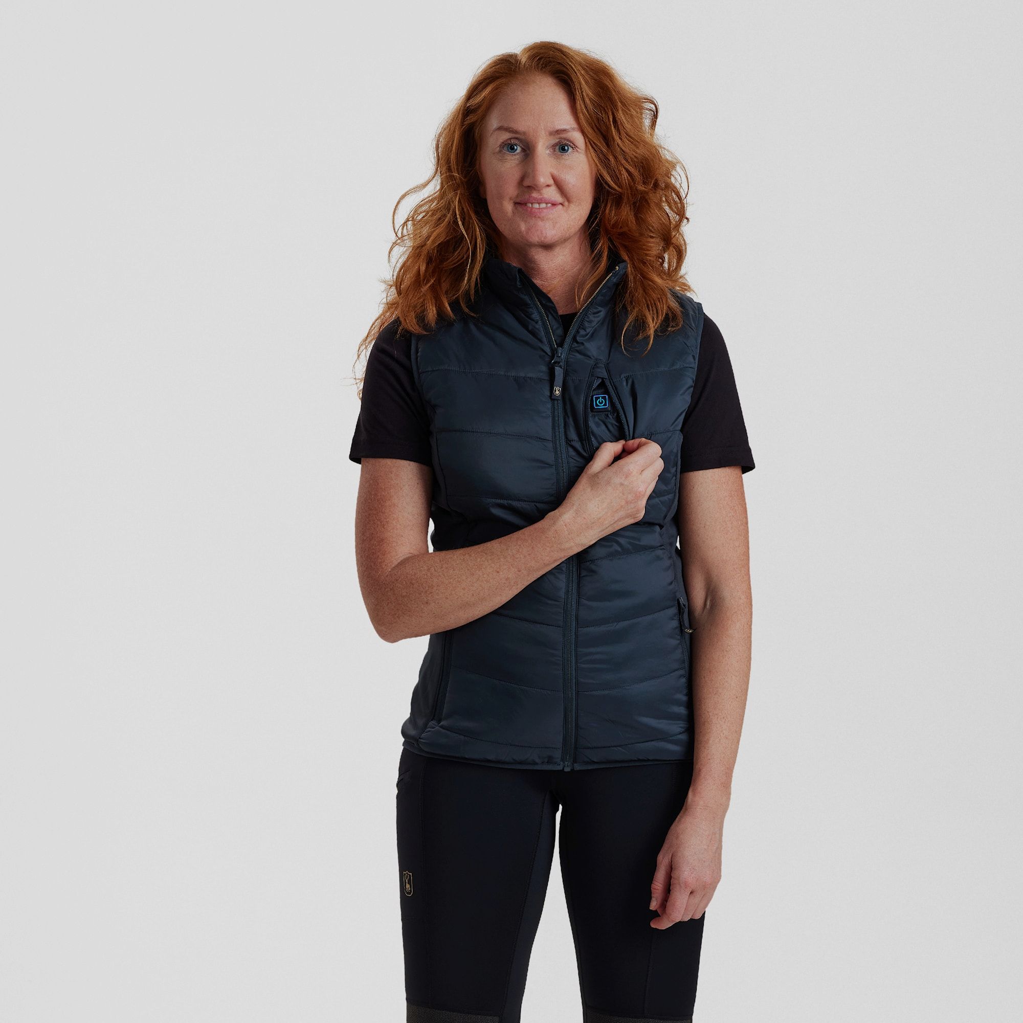 Gilet Matelassé Chauffant Deerhunter Femme Bleu Foncé 42