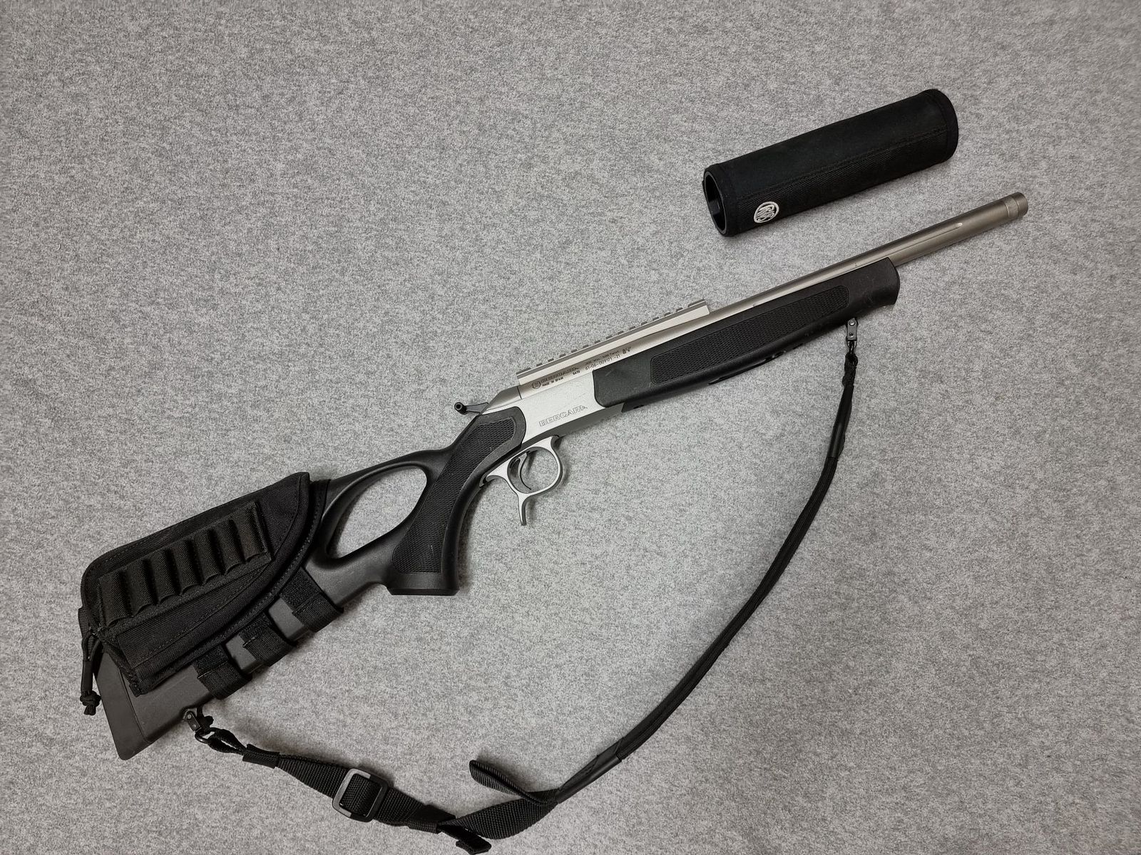 Bergara BA13 Stainless - .308 Winchester - Kipplaufbüchse - mit Stahlschiene, Neoprenriemen und Schafttasche