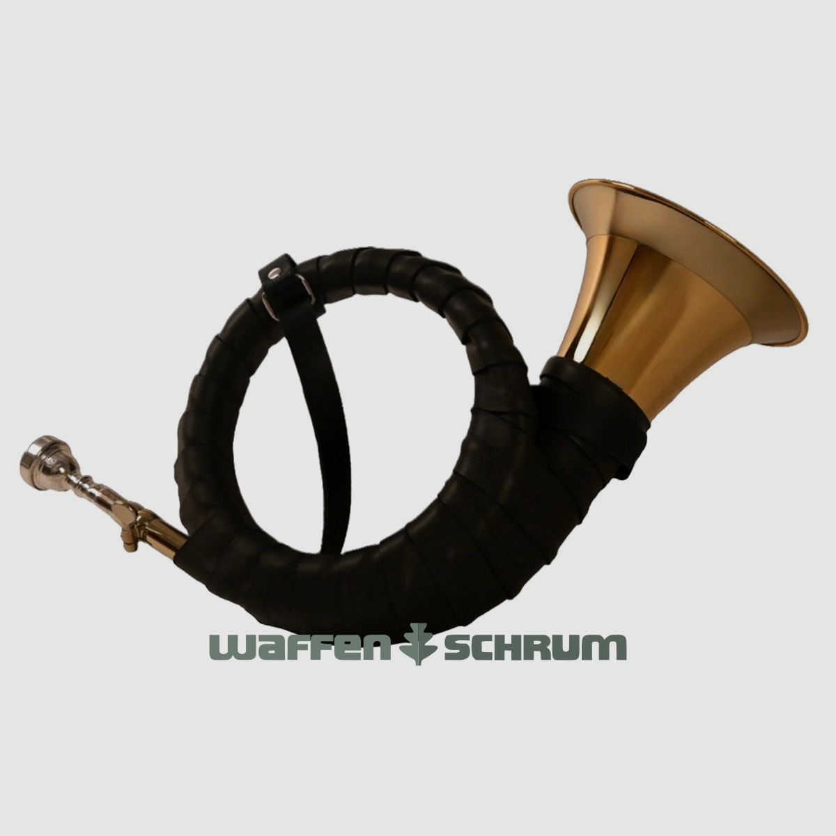 Kühnl&Hoyer Fürst-Plesshorn B Mod. 1344 Real Leather Wrapping, Gold Lacquer Gold Brass, Nickel Silver Ring, Wide Mensur, Nickel Silver Tuning Slide and Trumpet Mouthpiece, Leather Carrying Strap