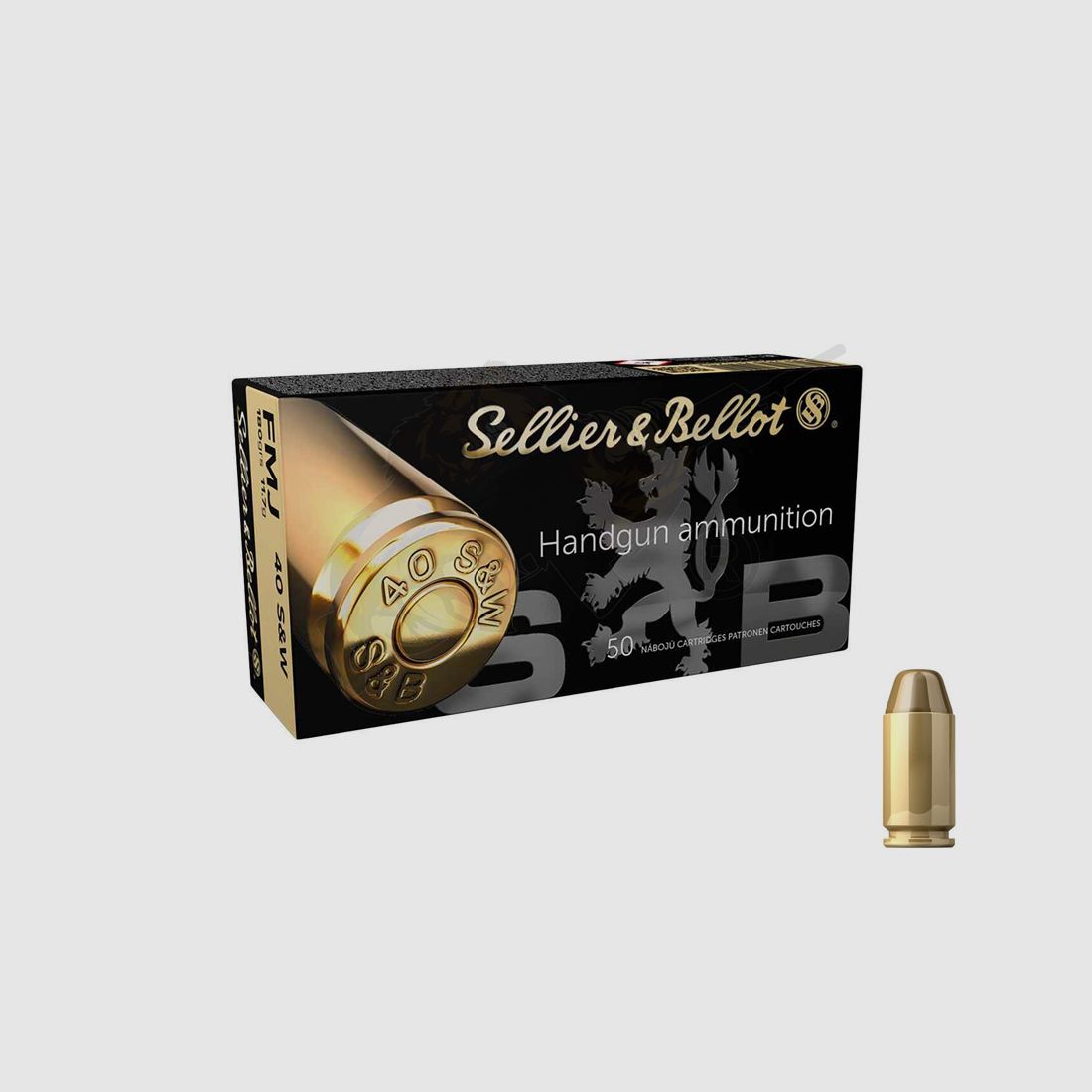 Patronen .40 S&W Vollmantel 11,66g/180grs. - Sellier & Bellot