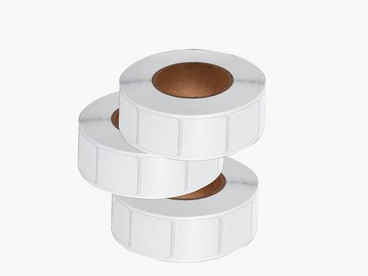 Weiße quadratische Schusspflaster 1000er Rollen, 22x22mm
