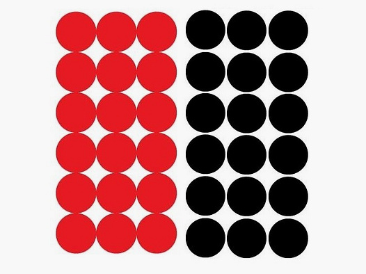 432 toppe da tiro 1" nere e rosse