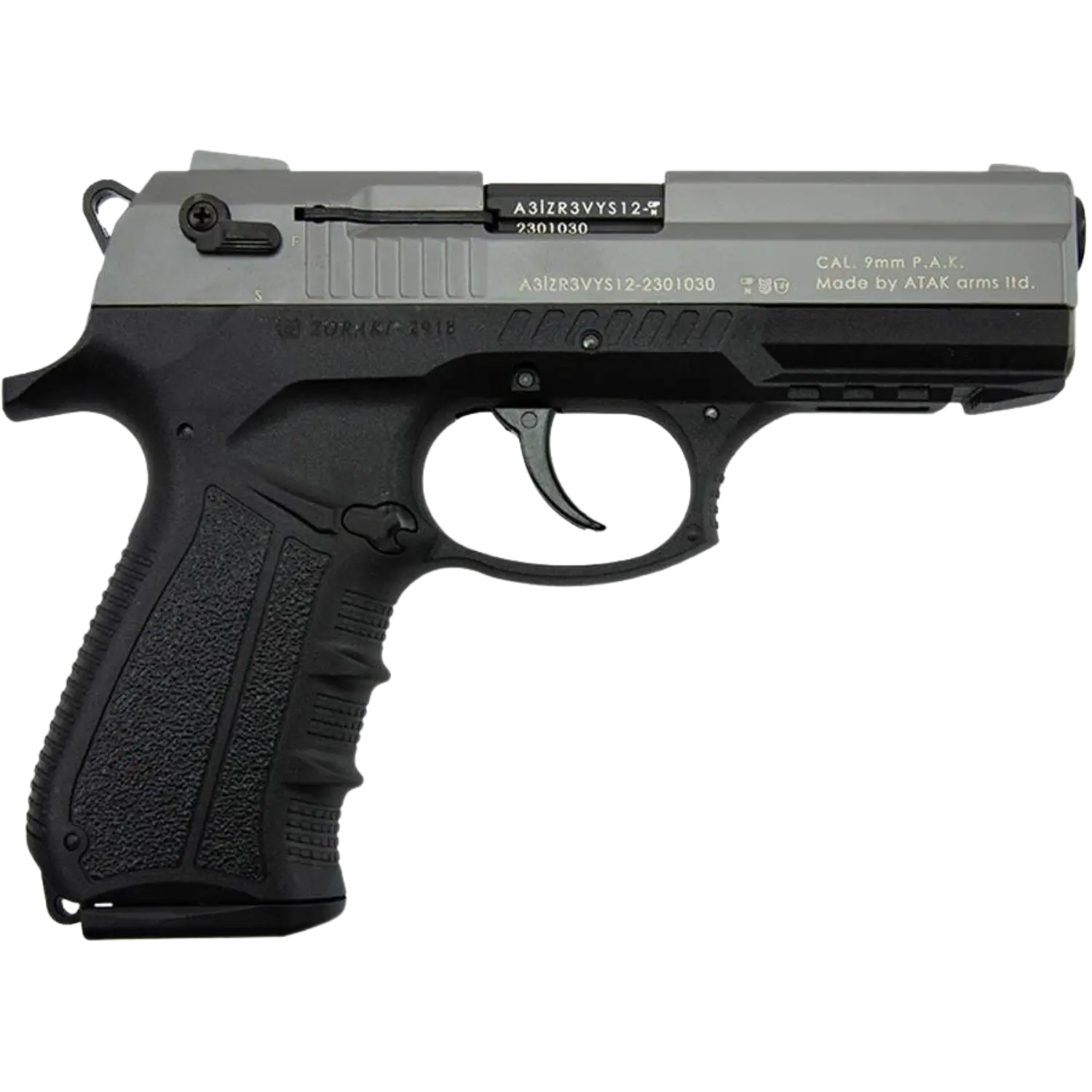 Zoraki 2918 schreckschusspistool titanium kaliber 9mm P.A.K., afbeelding 2 van 6