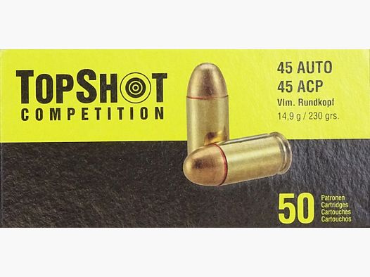 TopShot .45Auto Vollmantel Rundkopf 230grs - 1000 Schuss