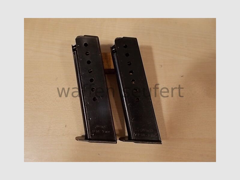 2 pièces de chargeurs 9mmL Walther P38 Bundeswehr poli