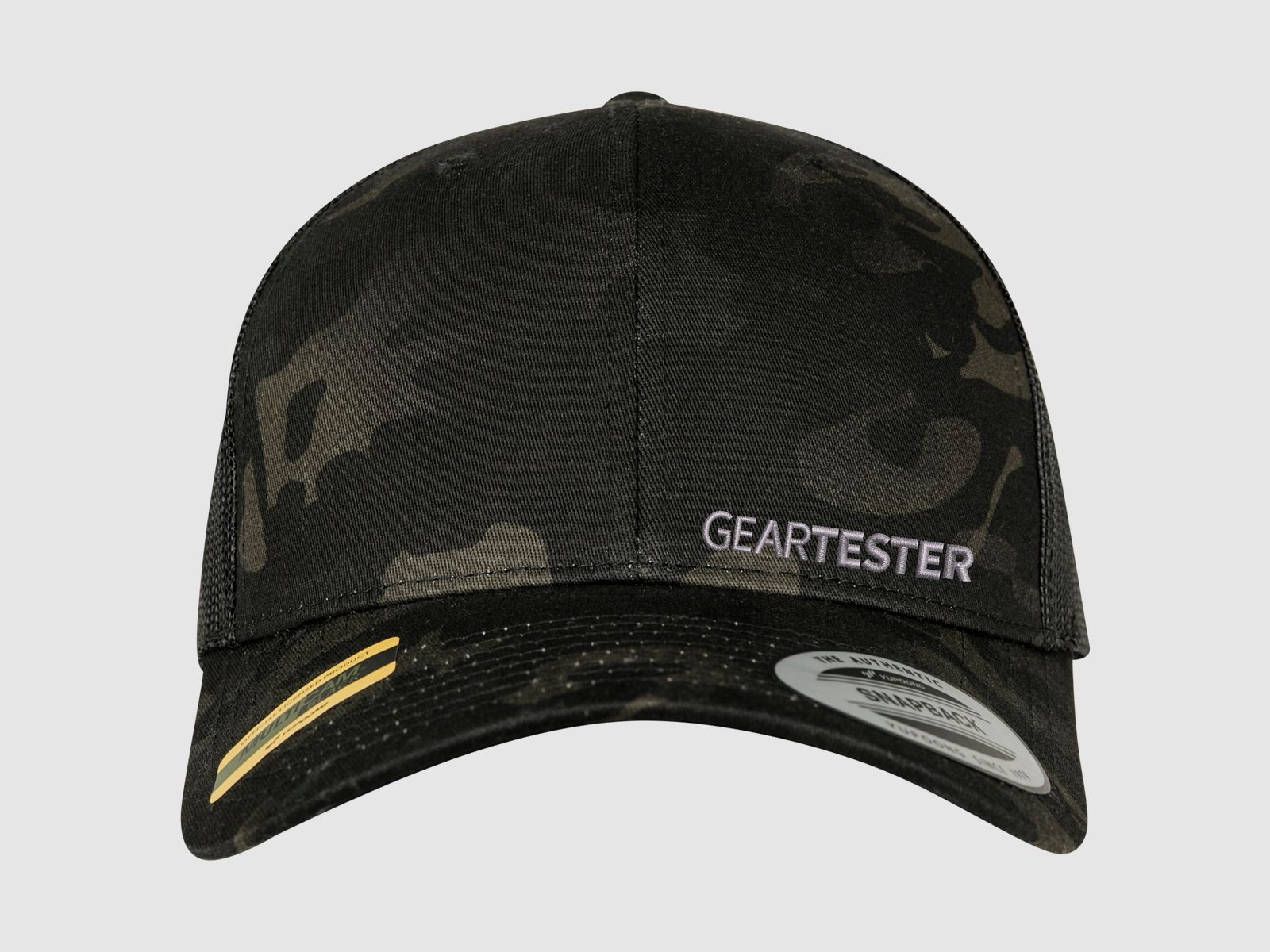 Geartester Multicam Retro Trucker-Kappe, kleines Logo