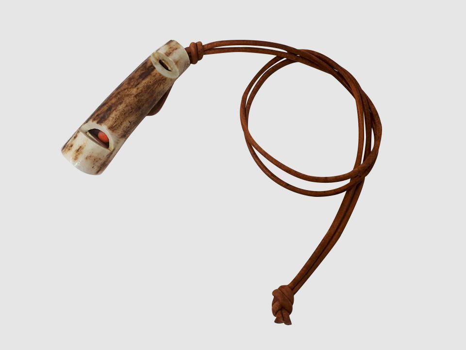 Sifflet double ton en corne de cerf 7 cm