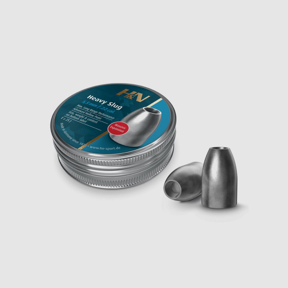 H&N Heavy Slug Diabolo, Hohlspitz, Kaliber 5,53 mm, 2,59 g, 40 gr, 120 StĂĽck