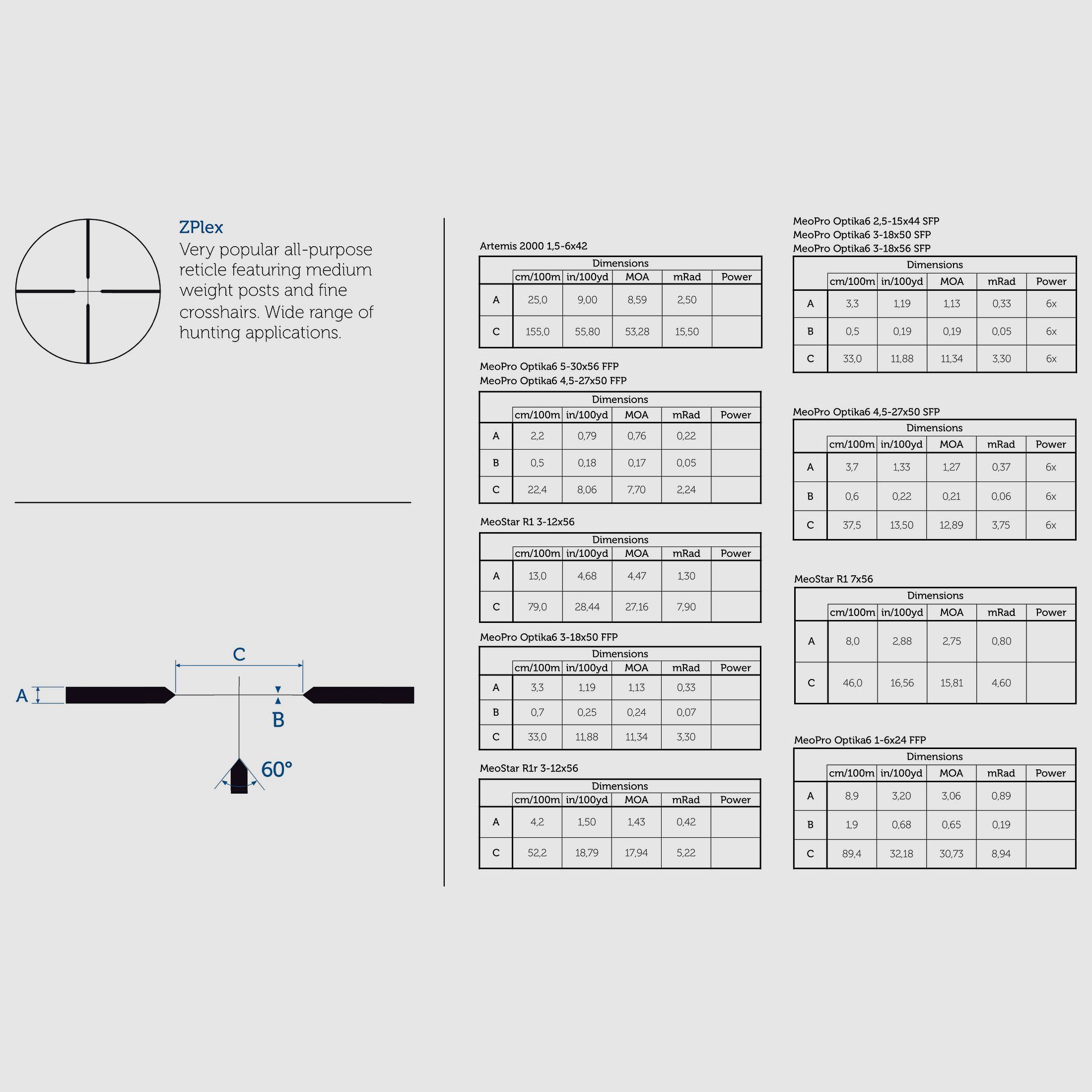 Meopta 1032575B MeoPro Zielfernrohr Optika5 4-20x44 ZPLEX Reticle 2 Bildebene