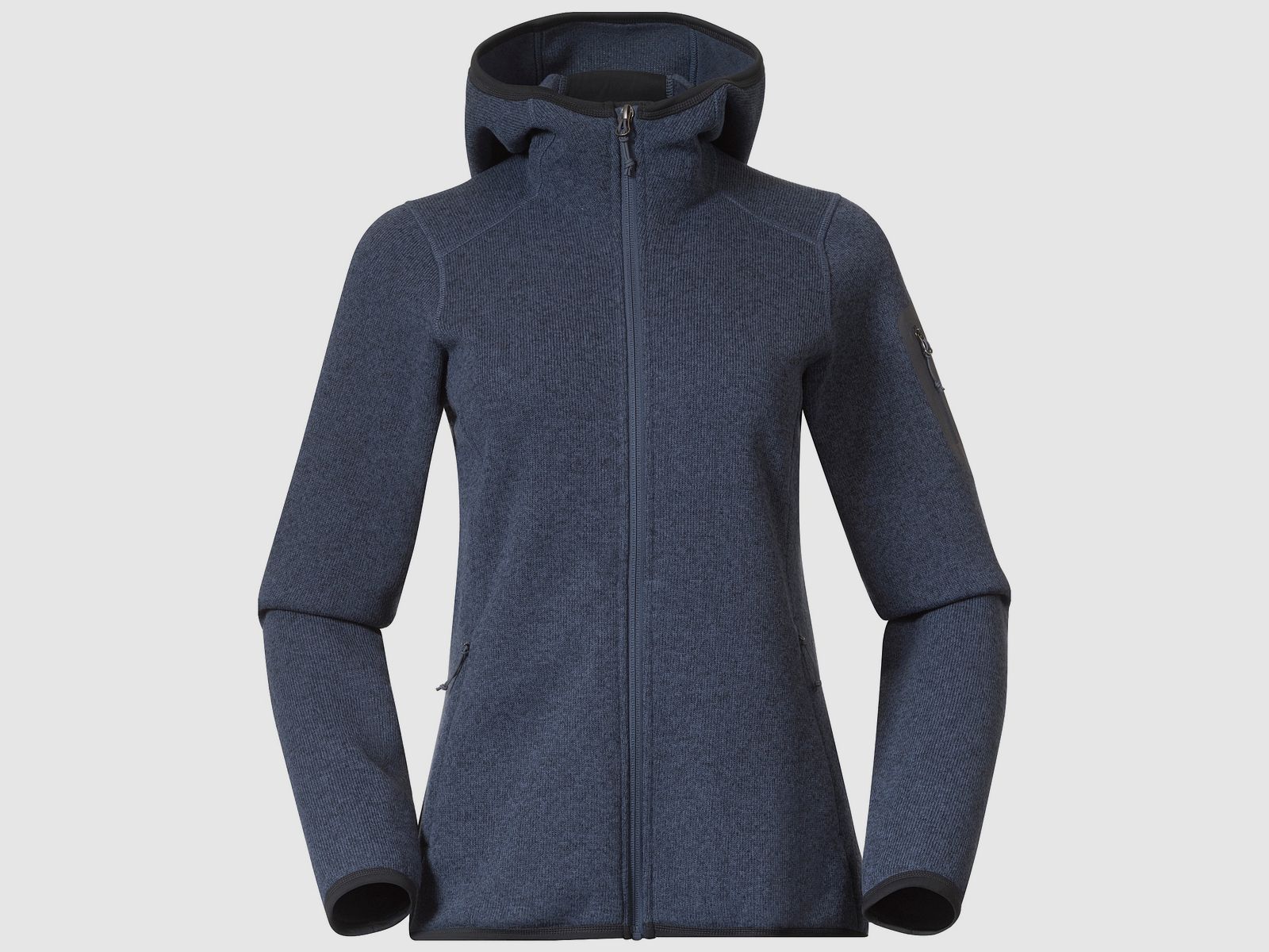Bergans Kamphaug Knitted Hoodie Women Granite Blue L