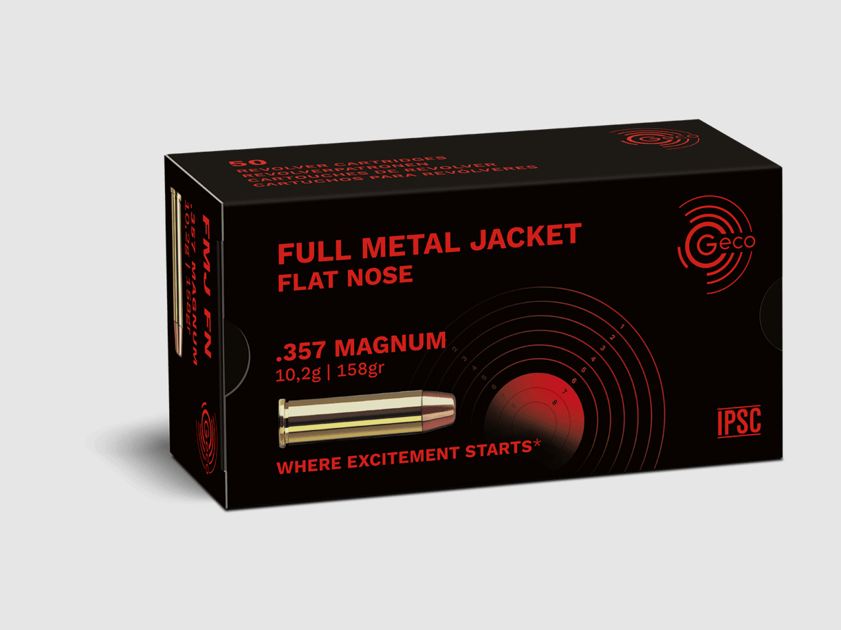 .357 Mag. Geco FMJ Flat Nose 10.2g