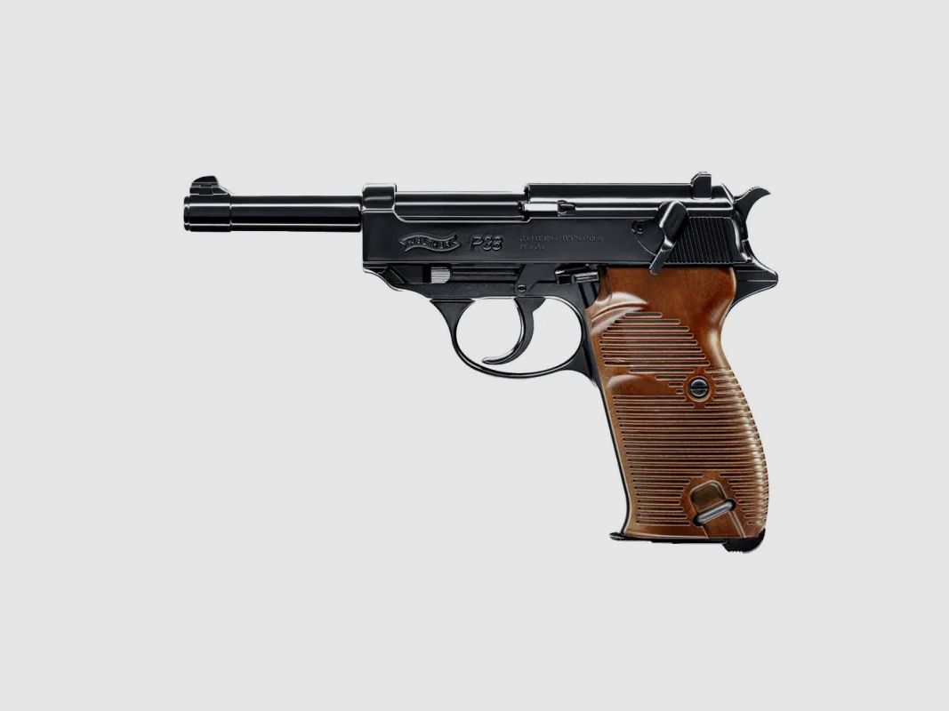 Pistole P38 schwarz CO² 20 Schuss Kal. BB/4,5mm 3J 125m/s L211mm, Bild 1 von 5