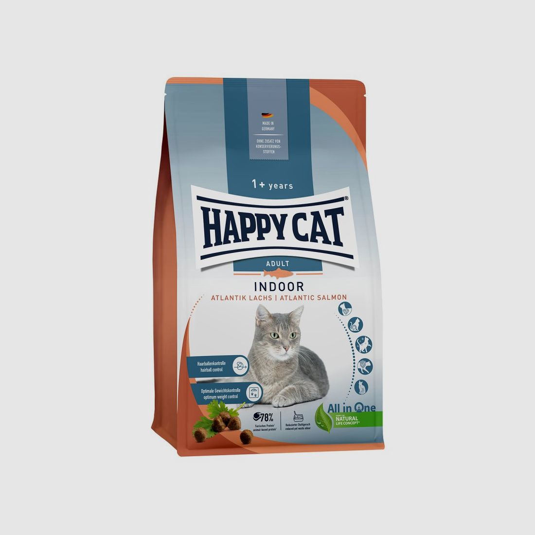 Happy Cat Katzen Trockenfutter Indoor Atlantik Lachs 4 kg