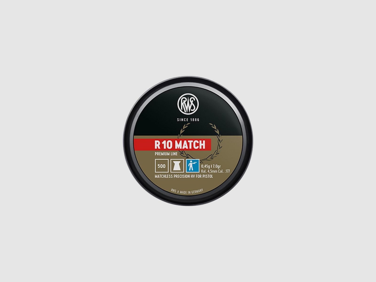 Geschosse Kal. 4,51 Rws R10 Match Pistole flache Spitze 0,45 g 500 Stk