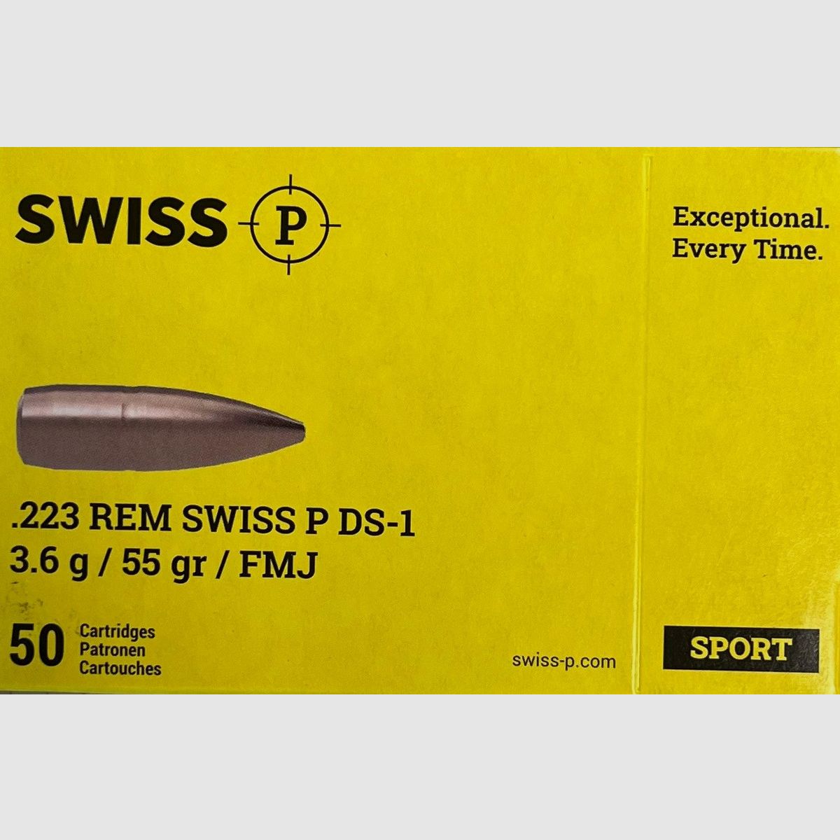 SWISS Sport P DS-1 .223rem FMJ55gr - 1000 cartouches