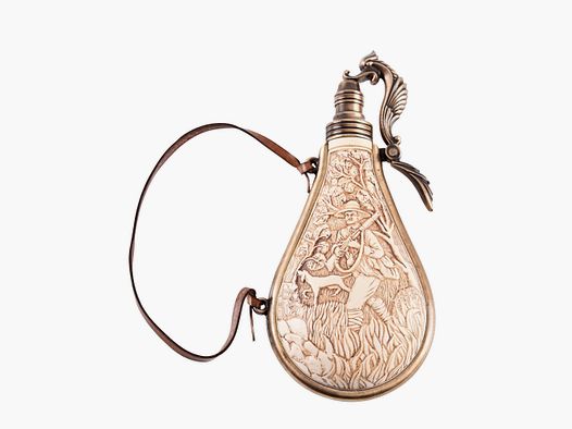 Powder bottle with hunting motif