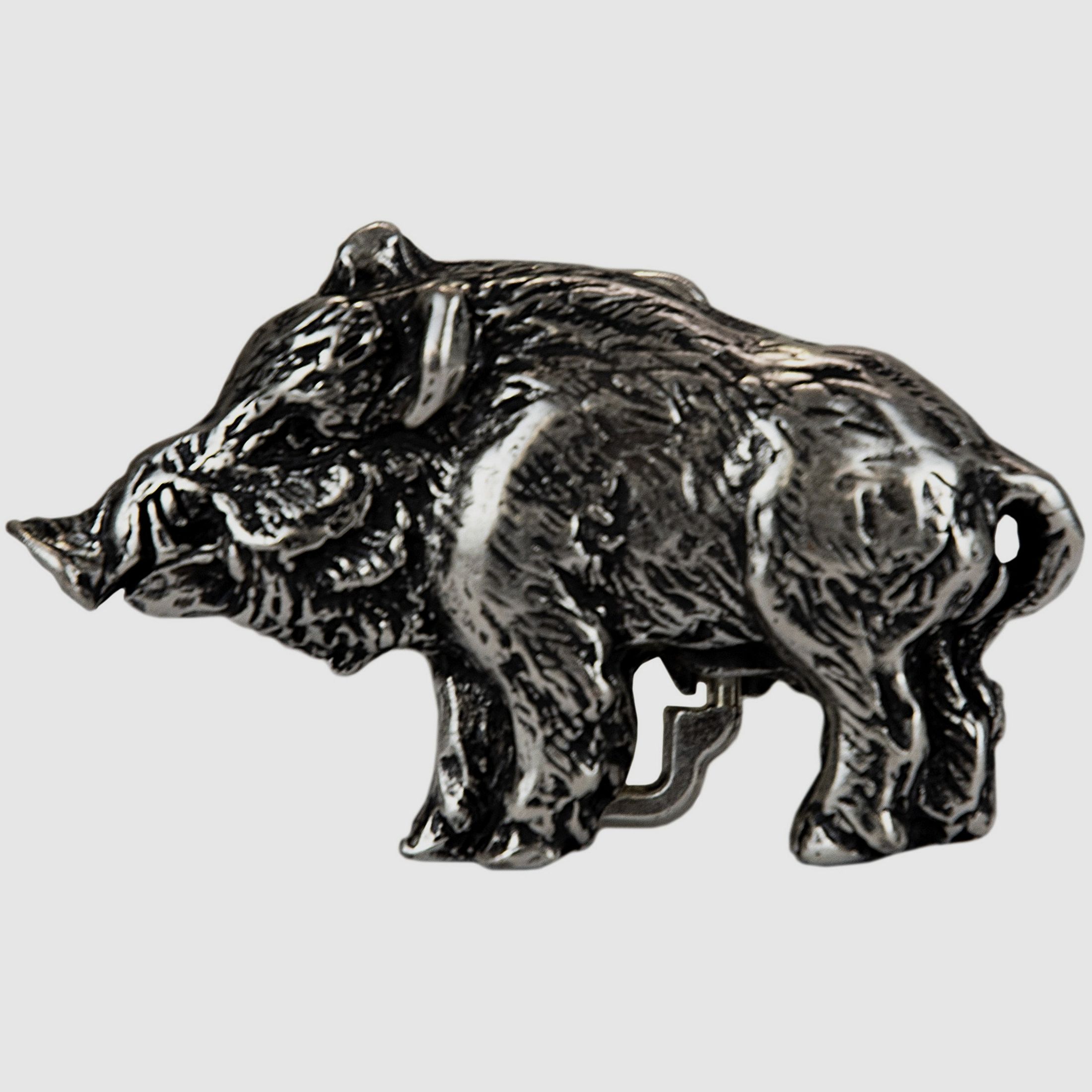 Fibbia per cintura figura di cinghiale