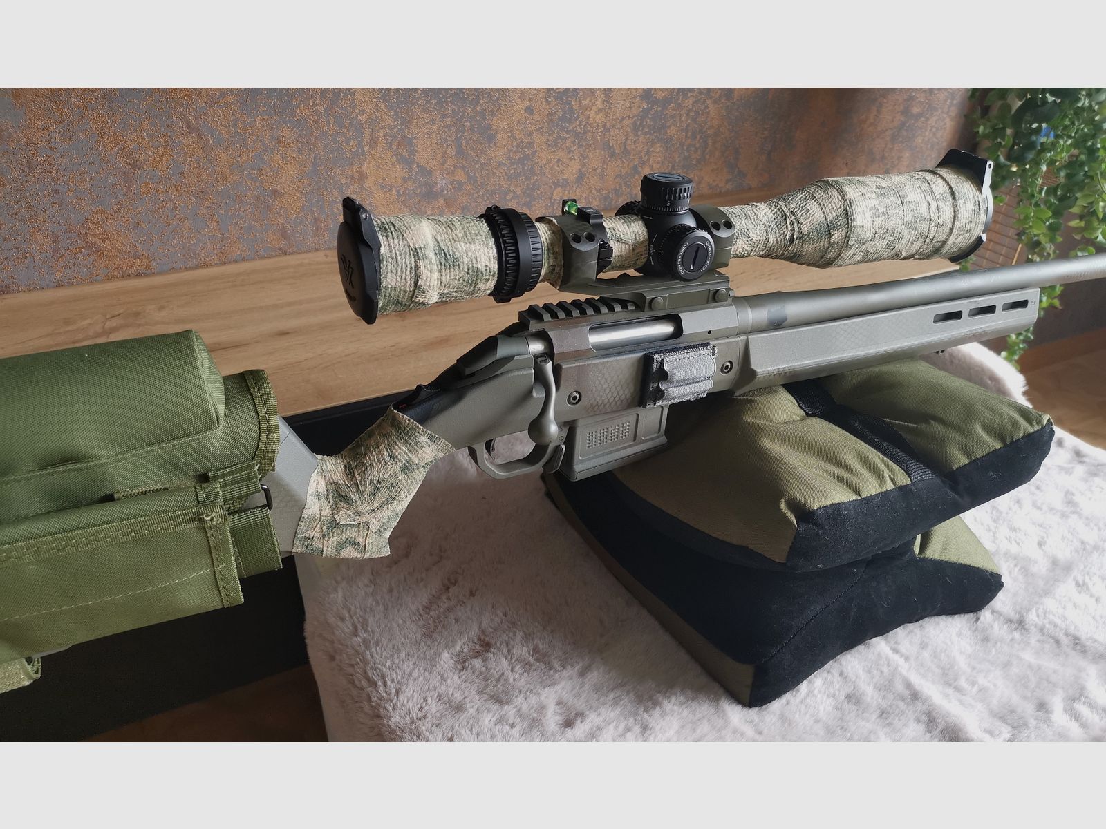 XXL Gewehrauflage oliv Einschießhilfe Schießkissen Schießauflage Waffenauflage Einschießbock Bench R