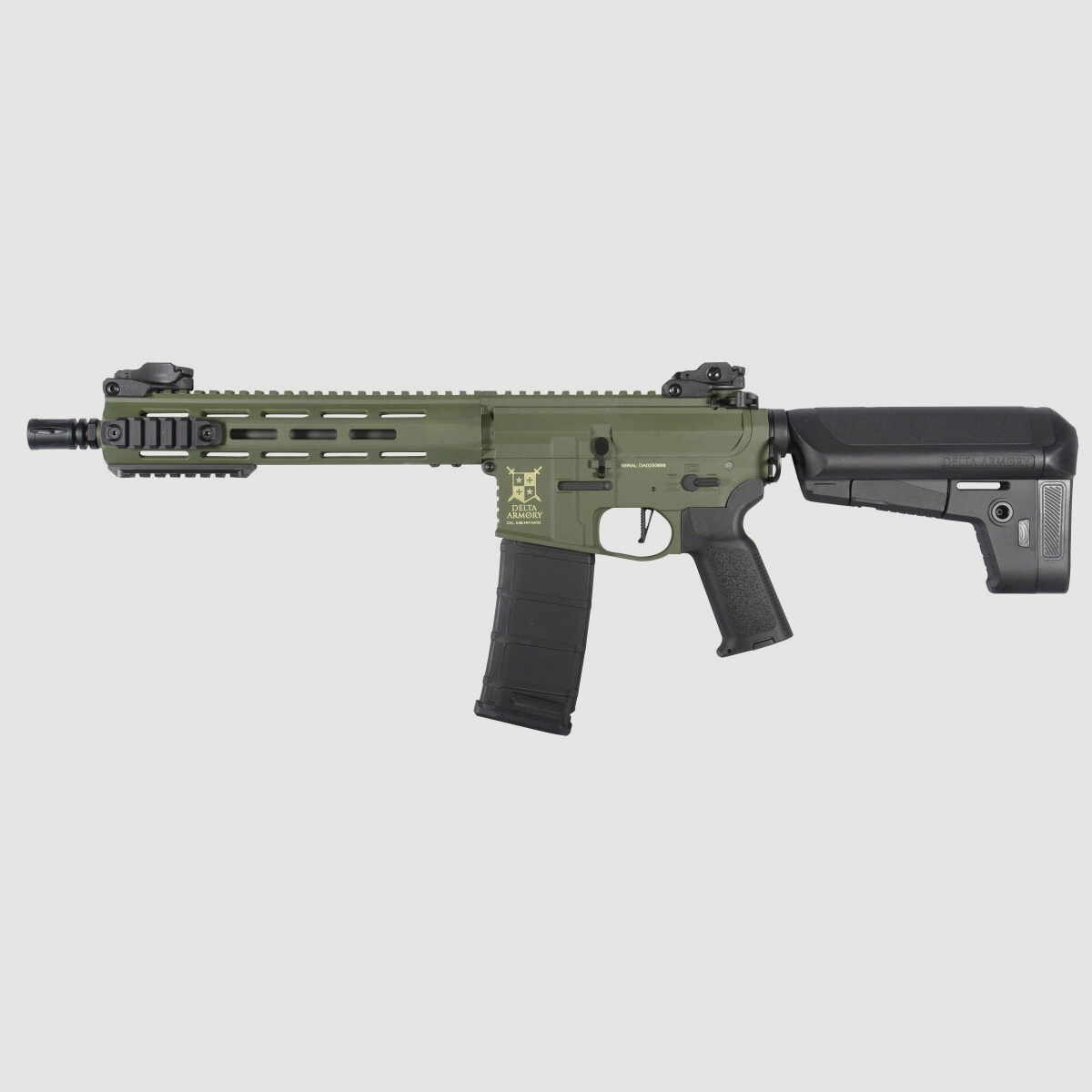 M4 AR15 M-LOK 10 Zoll CHARLIE Oliv S-AEG Airsoft Gewehr Frei ab 18 Jahren | Delta Armory