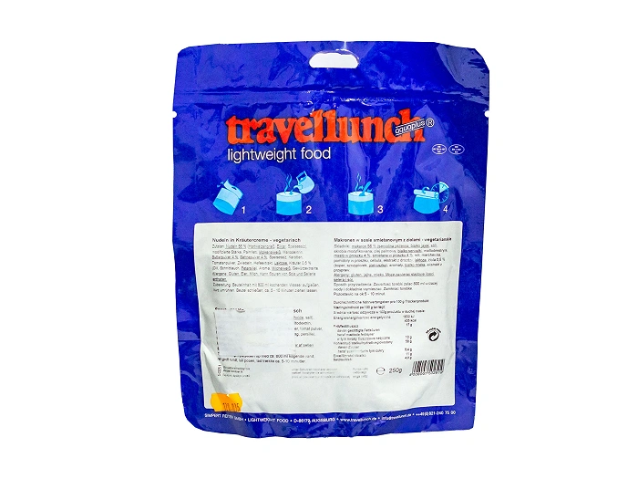 Travellunch freeze-dried food Pasta in cream sauce with herbs and carrots 250 g for 2 people 50251, image 3 of 6