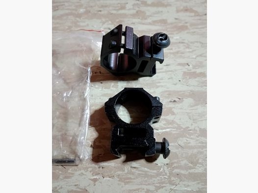Zielfernrohr Montage Ringe Scope Mount 20 21 mm Rail Picatinny Halterung Adapter schwarz neu 25mm Durchmesser