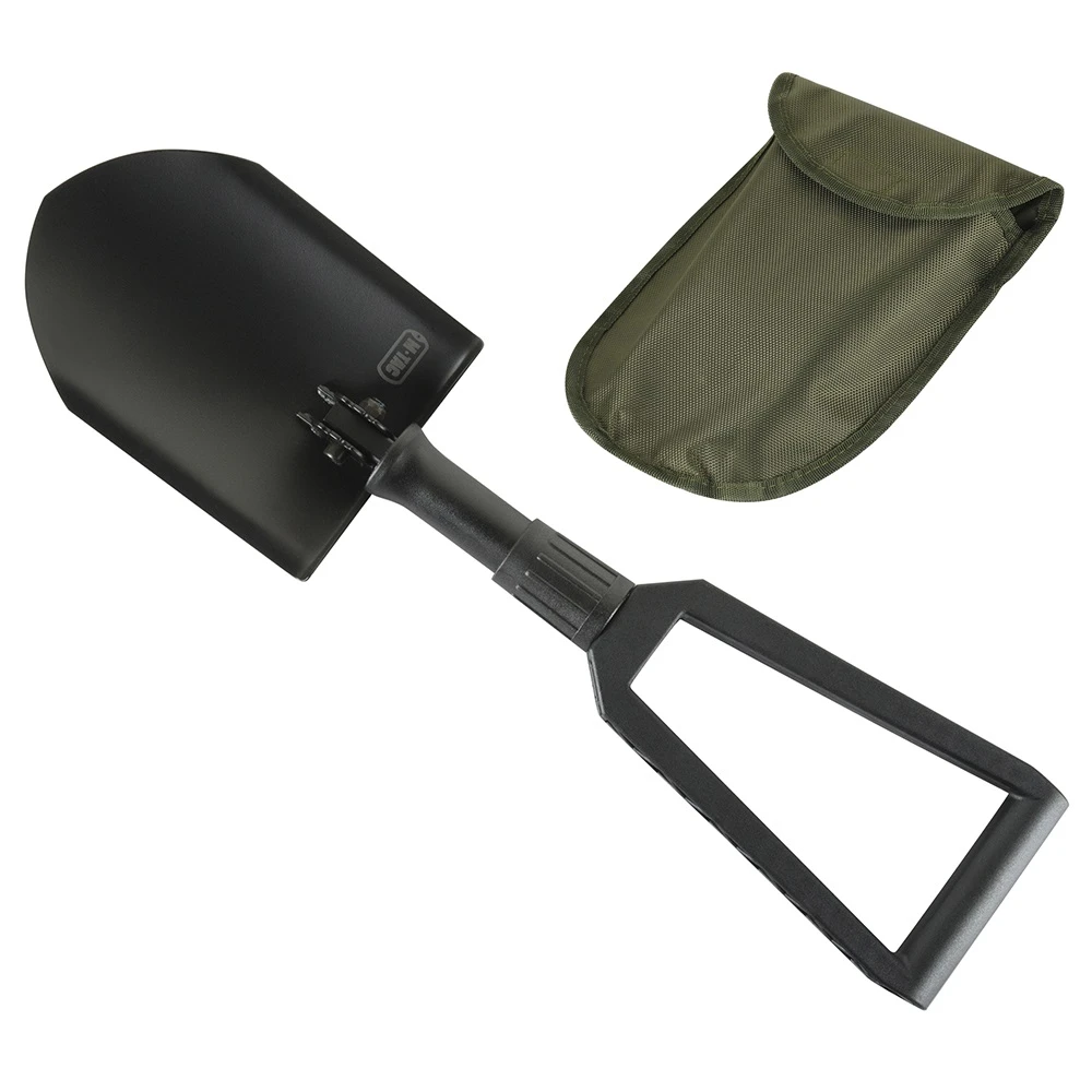 Pelle pliante M-Tac, noire, avec étui vert, acier + plastique