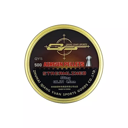 Plombs à tête ronde QYS Streamlined 4,49 mm / (0,560 g) / 500 pièces, image 1 sur 2