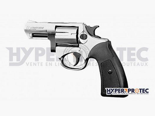 Alarmrevolver 9mm verchromt Wettbewerbsgriff schwarz