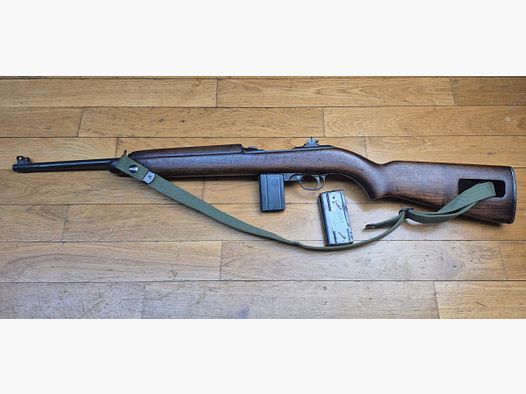 Bonne Carabine USM1 repassée en semi-auto – Calibre .30 M1 d&rsquo;origine – Fabrication INLAND – Sans le tenon de baïonnette pour un type 2°GM – Second chargeur 10 coups offert – Bretelle – Très bon état mécanique et esthétique – Une des carabines les plus amusantes au stand ! – TBE