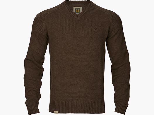Härkila Vincent Merino V-Neck Trui Demitasse bruin