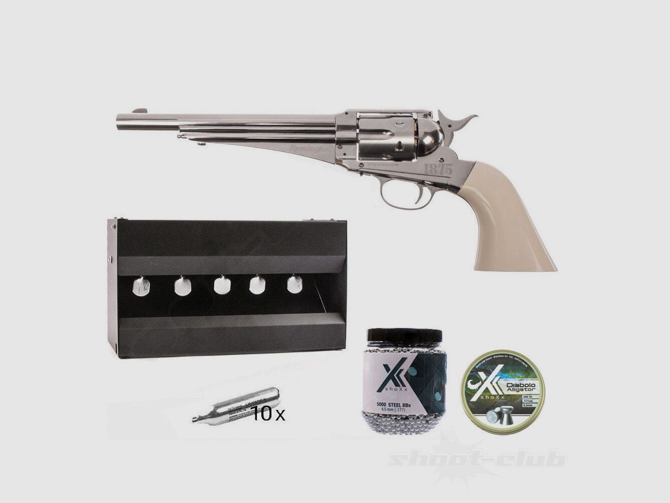 Crosman Remington 1875 Co2 Revolver 4.5mm Diabolo BB Plinking Set