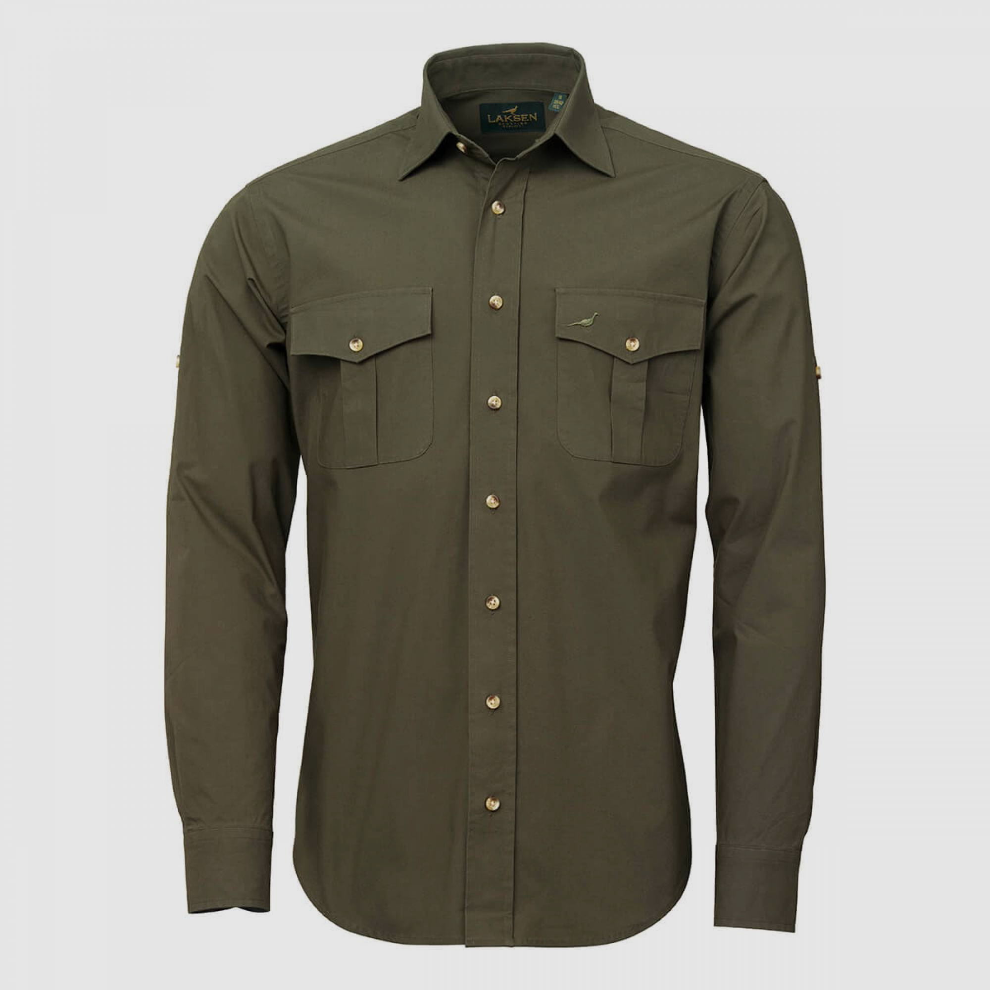Laksen Herrenhemd Nairobi, Farbe Olive M