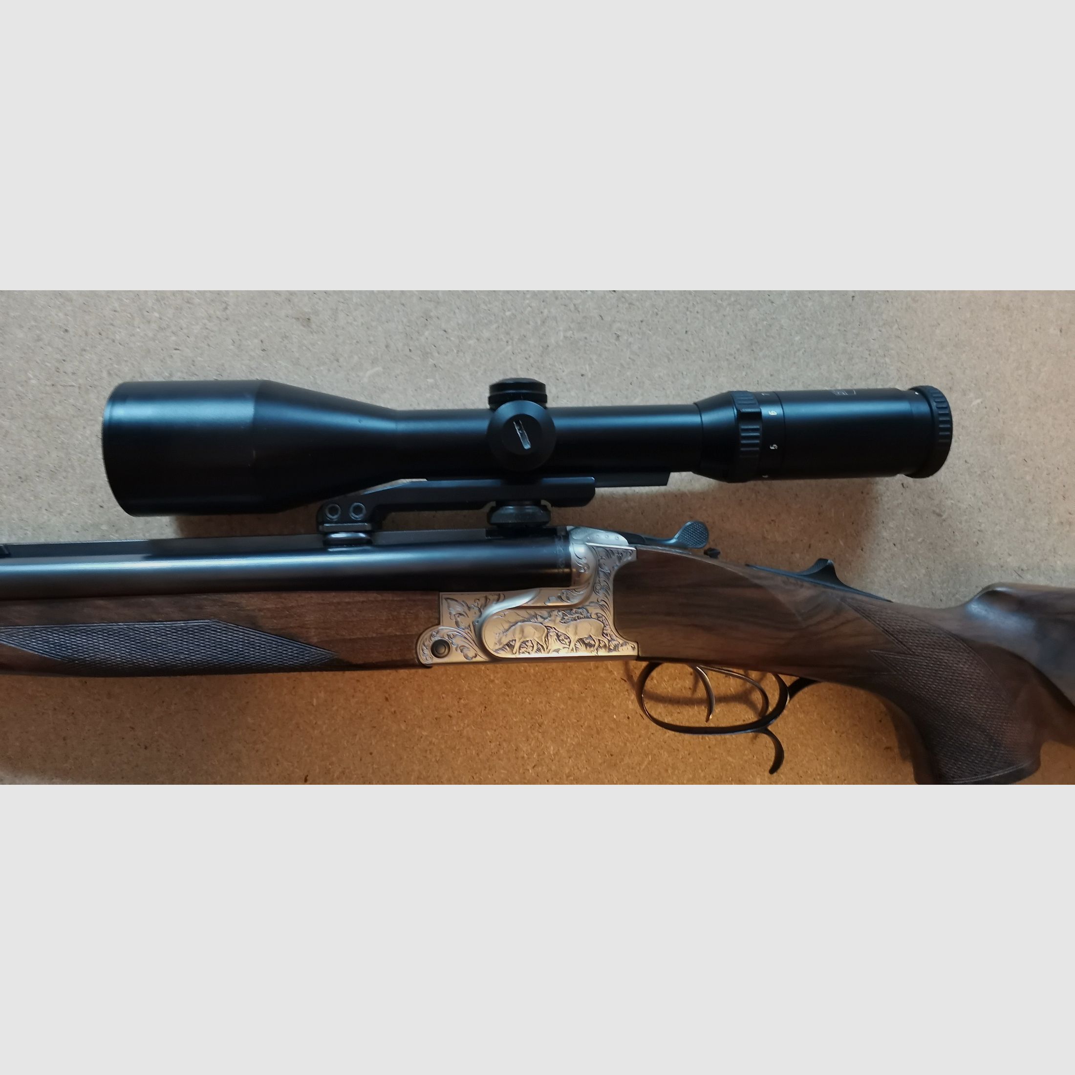 Bohrung Krieghoff Plus 20, 9,3 x 74R, 20/76 mit EL 65, 5,6x 52R, Handspanner, S&B LP 3-12 x 50