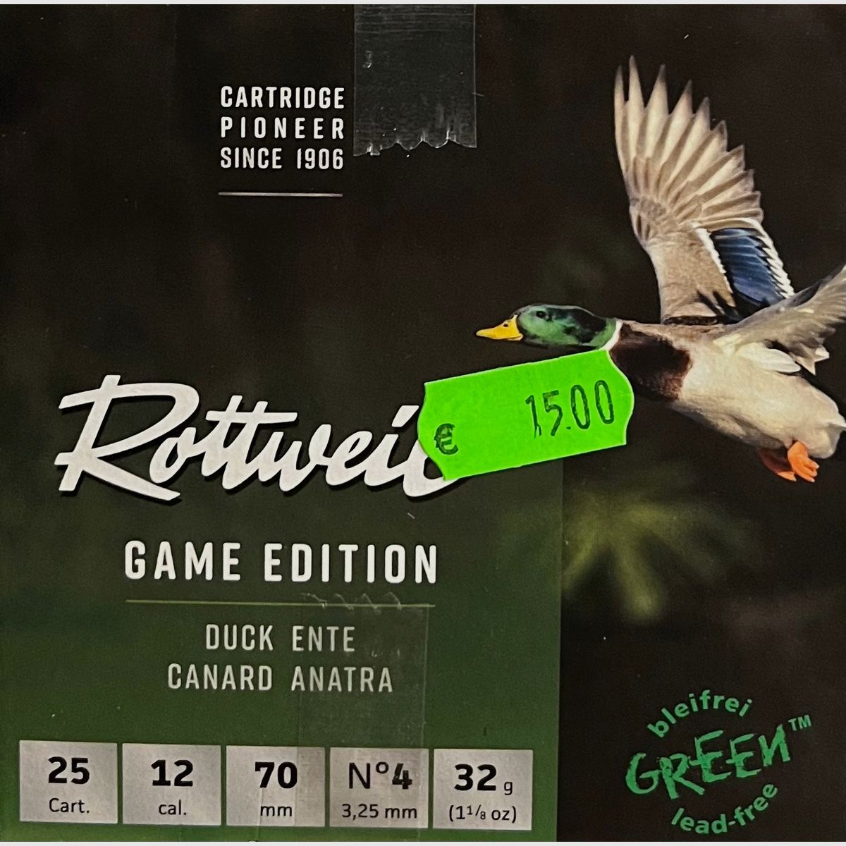Rottweil Game Edition Ente  bleifrei – Kaliber 12/70-  25 Schuß