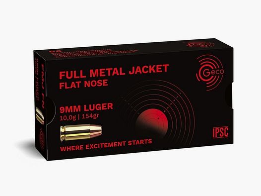 Geco FMJ Flat 154grs 50St 9mmLuger
