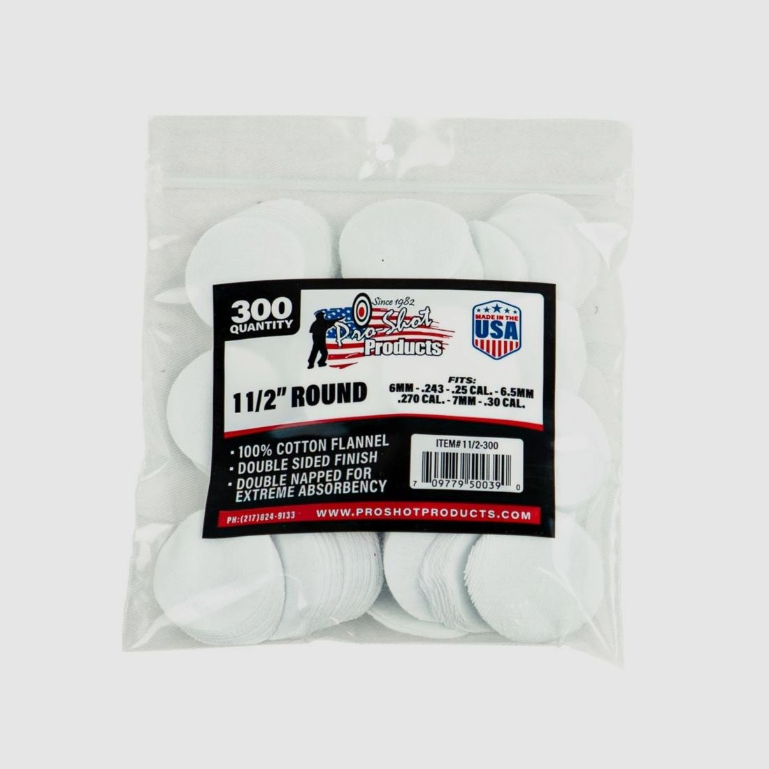 300 Patches 1 1/2" Rund 6mm bis .30/7,62mm