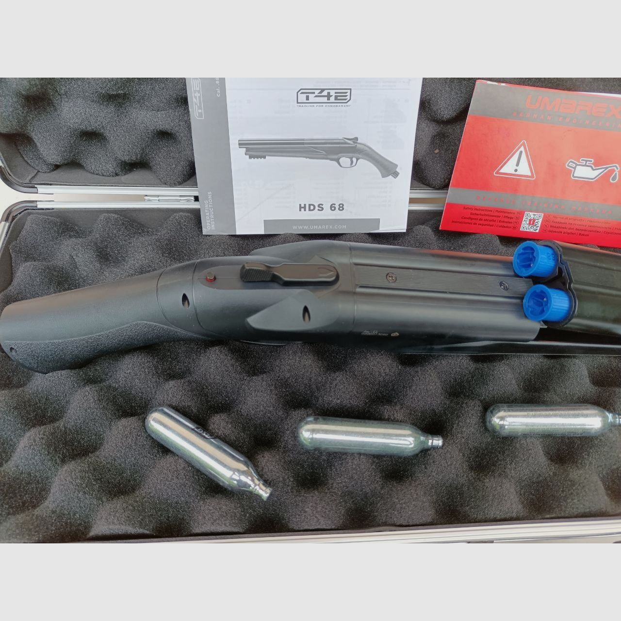 Umarex HDS 68 T4E CO2 Markierer Shotgun Schrotflinte mit Munition Koffer Rechnung original Slugmaker.688 t4e