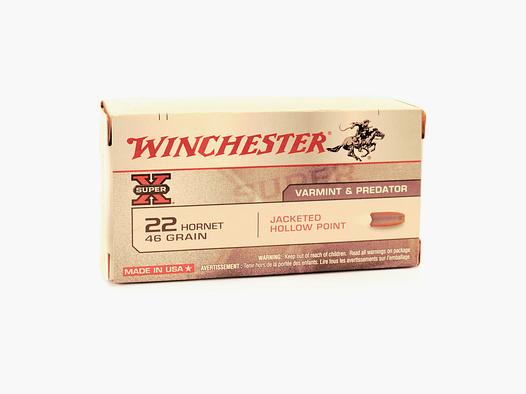 WINCHESTER 22HORNET 45GR JACKETED HOLLOW POINT