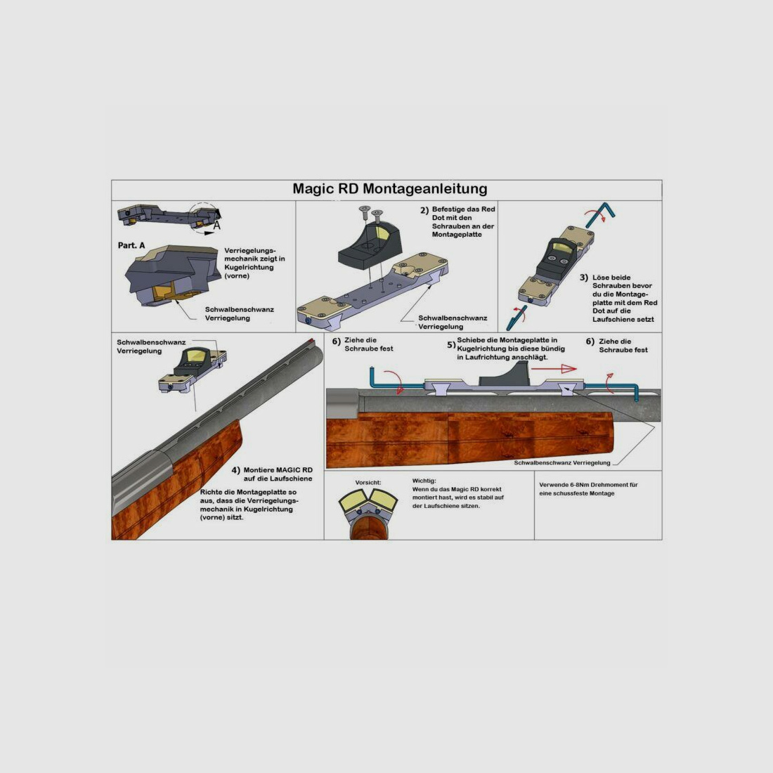 Rifledoc MAGIC RD/A Montage Red Dot pour rail ventilé pour Red Dot avec empreinte Docter / Noblex