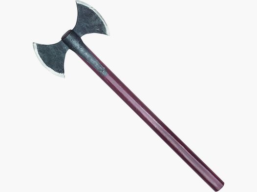 Viking double-headed axe including leather sheath