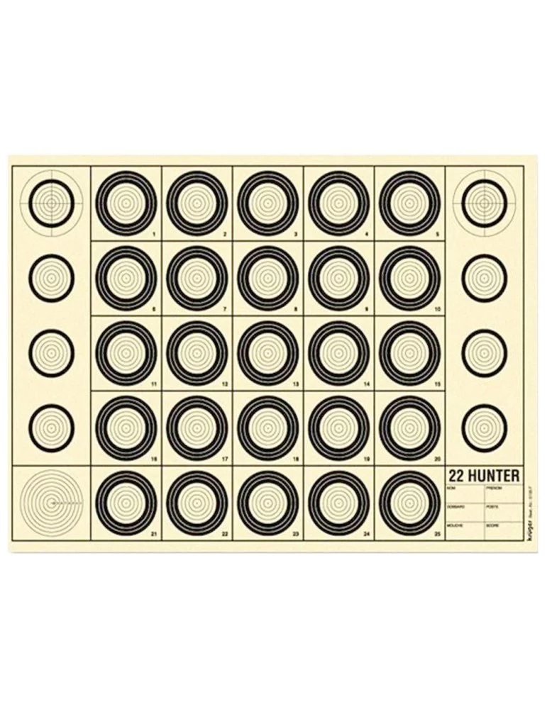 Doelen 50m BENCHREST HUNTER 22Lr 42 x 30 cm (pakket van 100)
