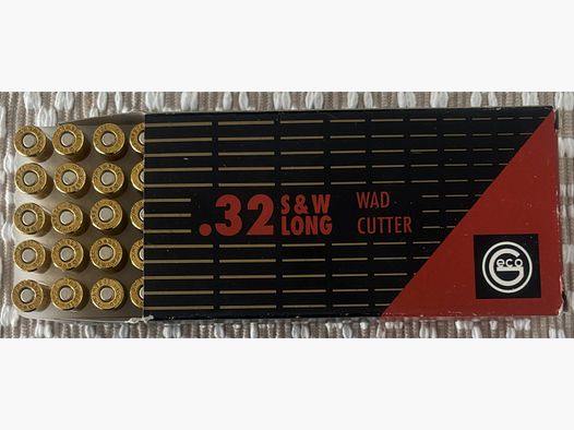 Geco, Dynamit Nobel .32 S&W long WC Lood Wadcutter 6,48/100grs.
