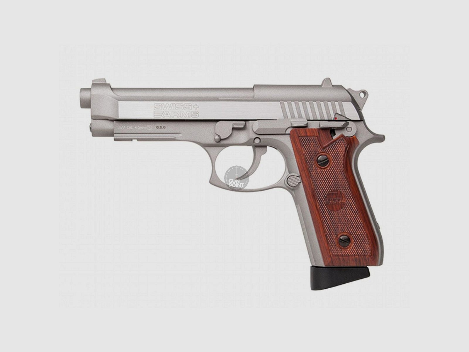Pistola ad aria compressa - Swiss Arms - 92 Acciaio Inossidabile - Cal. 4,5 mm BB Full Metal