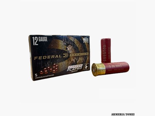 FEDERAL – PREMIUM MIEDŹ PLATOWANA BUCKSHOT KAL. 12 / 3 CAL / 1225 FPS MUZ VEL / 10 PELLETS / 000 BUCK
