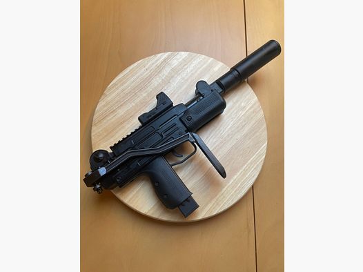 <IWI Mini UZI - Pistola ad aria compressa a molla / Riproduzione di mitra (calibro 4,5 mm Diabolo)>