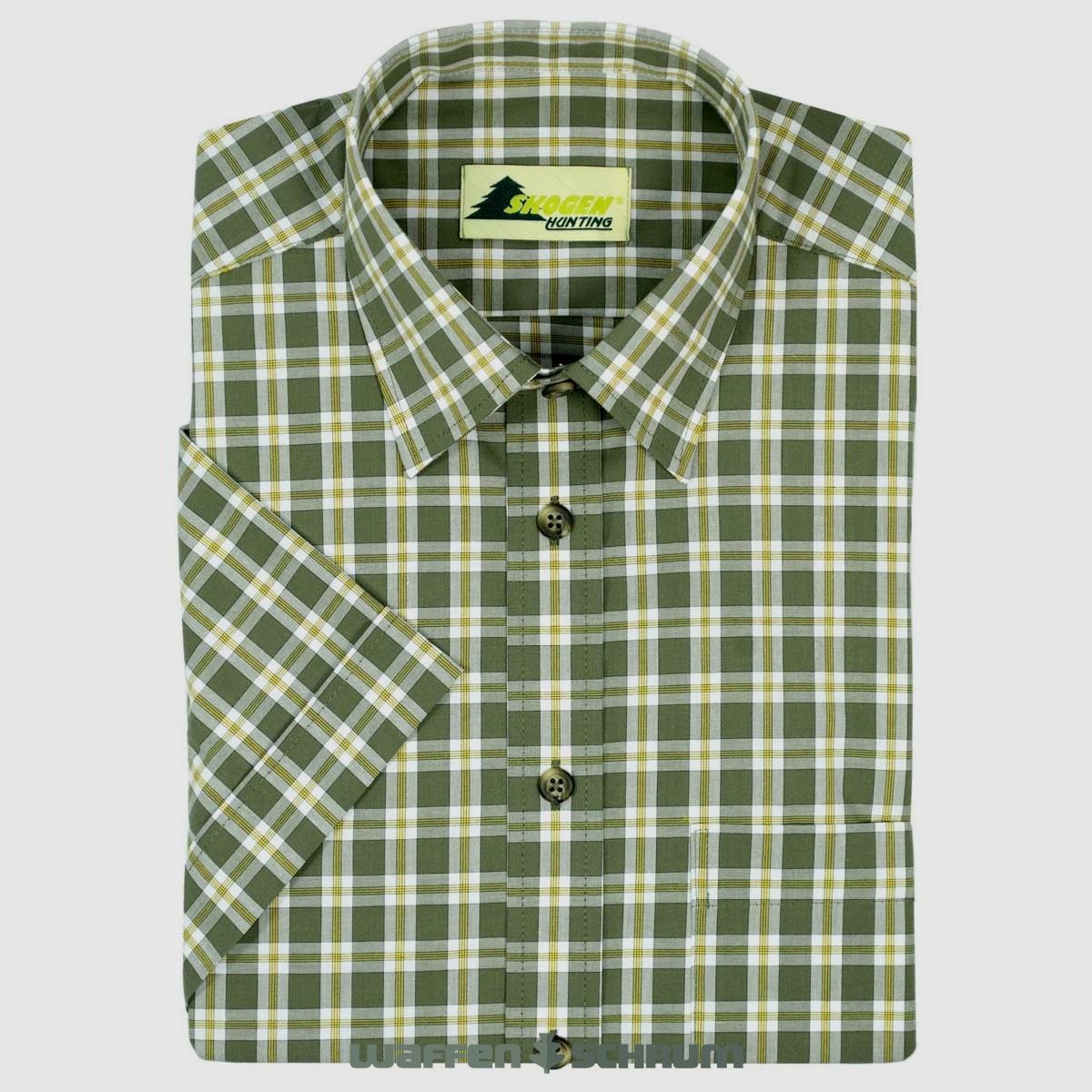 Chemise Skogen 1/2 manches Kent Carreaux Olive