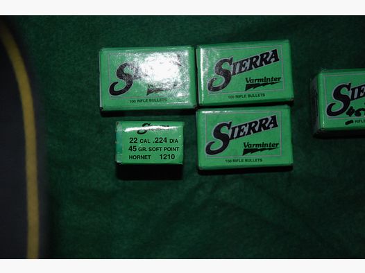 .224 / 5,6 mm 45 gr / 2,9 g Sierra Varminter Geschosse für Hornet 445 Stück