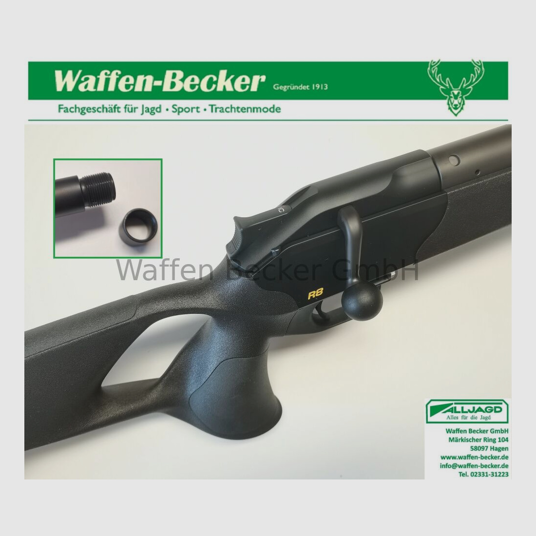 Blaser	 Geradezugrepetierer Blaser R8 Ultimate black Kal. .308Win. 52cm LL, M15x1 Gewinde